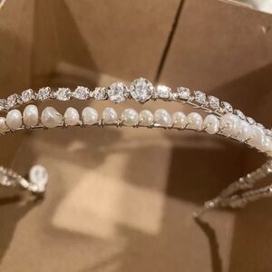 wedding/prom/special occasion - headband - crystal & pearl